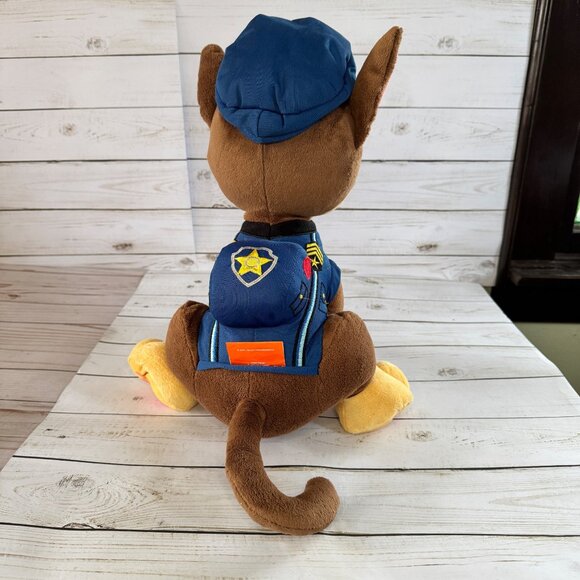 Paw Patrol Chase Plush Stuffed Animal Toy Dog 16" Brown Blue Hat Backpack Outfit - Picture 8 of 14